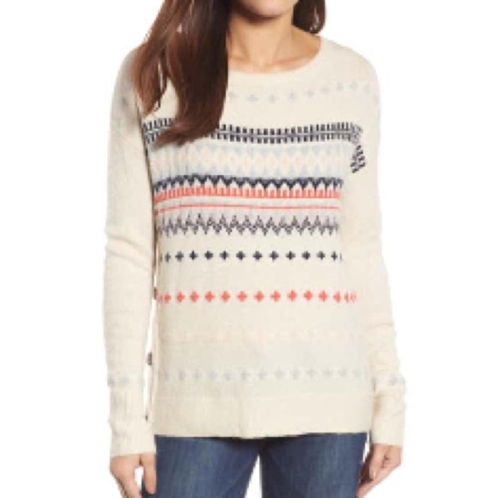 Caslon Fair Isle Side Button Sweater New With Tags